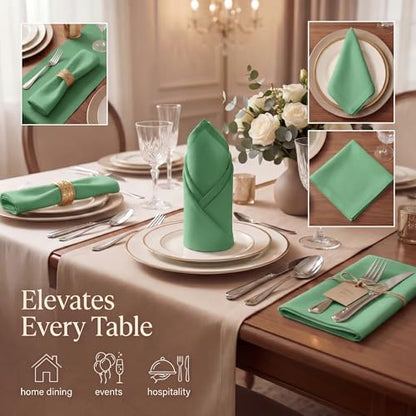 Urban Villa Cloth Napkins Cotton 20x20 (Set of 12) Geen - color: 020 Green, size: 20" x 20" (Set of 12)