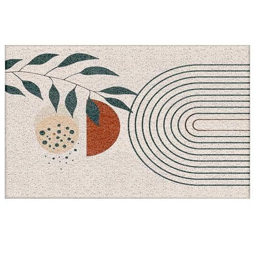 Boho Door Mat, Abstract Boho Sun Rainbow Botanical Doormat Non-Slip for Front Door Porch Indoor Outside Entrance Entryway, Mid Century Modern Minimalist Welcome Mat, 17x30 Inch - color: Boho-03