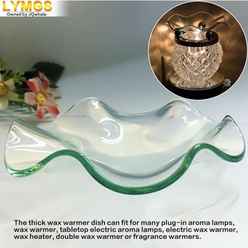 4.5" Replacement Flounces Oil Warmer Dish, 115mm Ruffle Edge Wax Melt Warmer Liner Glass Dish, Candle Warmer Bowl Plate Wax Tray for Scented Wax Aroma Therapy Lamp, 1 Pack