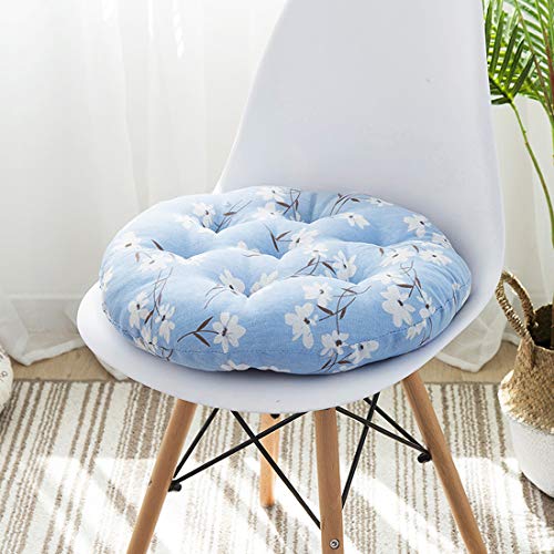 vctops Bohemian Soft Round Chair Pad Garden Patio Home Kitchen Office Seat Cushion Flower Blue Diameter 16" - color: Flower Blue, style: Diameter 16 Inch