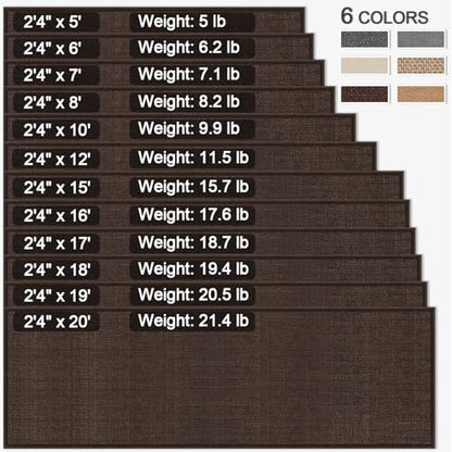 GOYLSER Washable Kitchen 7 Foot Runner Rug Non Slip, Absorbent Long Hall Runners Non Slip, Jute Nonslip Hallway Runner Mat Kitchen Carpet Runner, Deep Brown - color: Deep Brown, size: 2'4" x 7' (Rectangular)