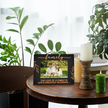 Family Gifts, Wooden Picture Frame - The Love of a Family is Life's Greatest Blessing, Gift for Dad, Mom, Grandparents, Father, From Son, Daughter, Rustic Photo Frames 4 x 6-Nature Wood Texture A4 - color: Color 05