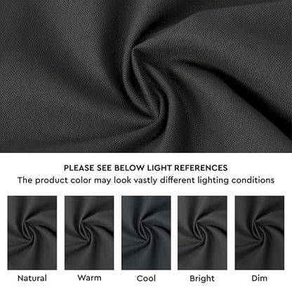 Encasa XO Throw Pillow Covers, Cotton, No Inserts 12"x12" Charcoal Grey | Durable Cotton Canvas | Concealed Invisible Zipper | Ideal for DIY & Embroidery | Living Room & Couch | Set of 2 - color: Charcoal Grey, size: 12" x 12" (Pack of 2)