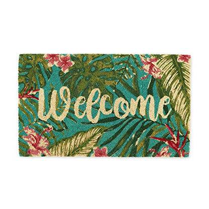 DII Natural Coir Doormat Outdoor Welcome Mat, 17x29, Tropical - color: Tropical