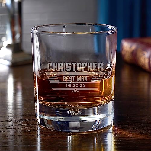Custom Whiskey Stones and Liquor Glass Set for Groomsmen by HomeWetBar - Set of 5 Whiskey Kit and Accessories