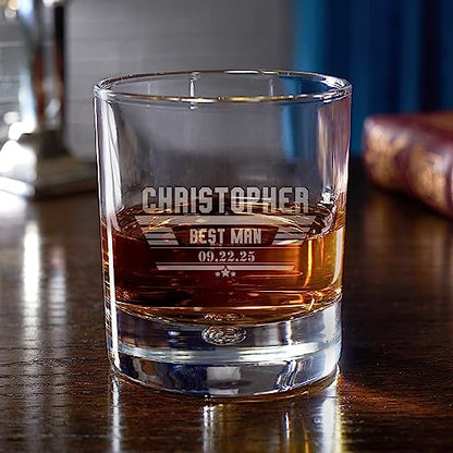 Custom Whiskey Stones and Liquor Glass Set for Groomsmen by HomeWetBar - Set of 5 Whiskey Kit and Accessories