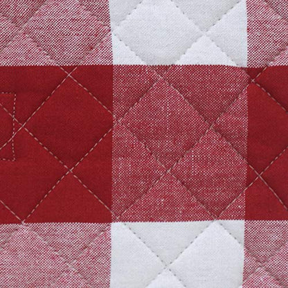 Encasa XO Pot Holders, Quilted Kitchen Hot Pads 8"x8" Buffalo Red Checks | 100% Eco-Friendly Cotton | Thick Cotton Padding Insulation | Convenient Hanging Loop | Set of 2 - color: Buffalo Red Checks