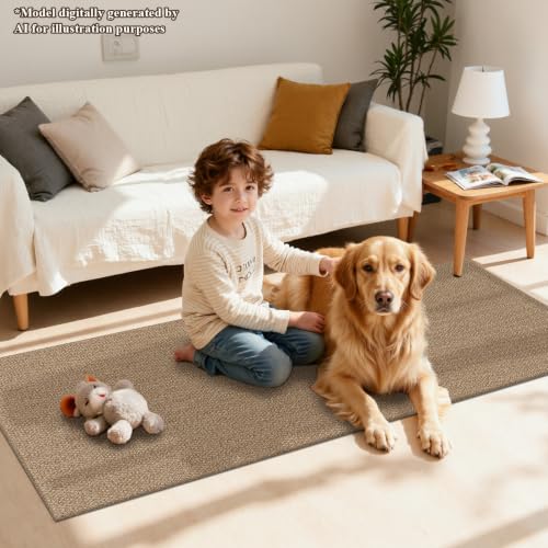 HEBE Washable Hallway Runner Rug 2'x8', Cotton Woven Kitchen Rug Runner | Non Slip Rubber Backed Hall Runners, Neutral Cotton Floor Carpet Runner for Entryway,Hallway, Bedroom,Bedside Rug - size: 2' x 8' (Rectangular)
