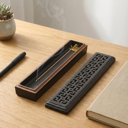 CEREMONY Incense Holder for Sticks, Ceramic Insence-Stick Holder Ash Catcher Yoga - color: Lever Brown