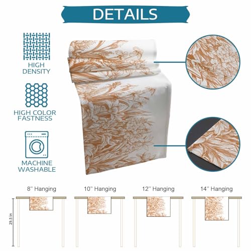 Table Runner and Placemats Set of 6 Floral Plant Decorative Dining Table Runner with Matching Placemats Flowers Table Decor for Kitchen Dining Room and Everyday Use 13x90in - size: 13"x90"+6pcs