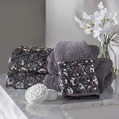 Zahari Home Sinatra 3 Piece Bathroom Towel Set Bath Towel Hand Towel Wash Cloth Absorbent, Silver - color: Silver