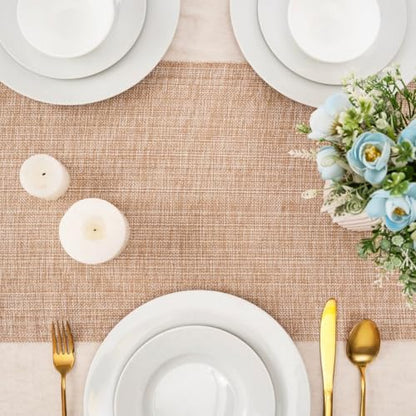 100% Cotton Table Runner - 72x13 Inch, Chambery Textured Table Runner, Durable & Elegant for Dining Table, Wedding, Restaurant, Oeko-TEX Certified - Taupe - color: Taupe