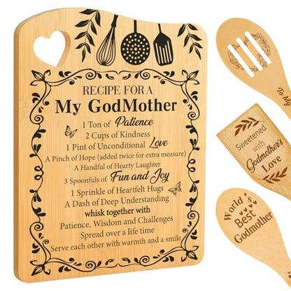 Godmother Birthday Gifts, Gifts for Godmother Cutting Board | Godmother Gift for Mothders Day Birthday Christmas, Godmother Birthday Gifts from Godchild Goddaughter - color: Godmother