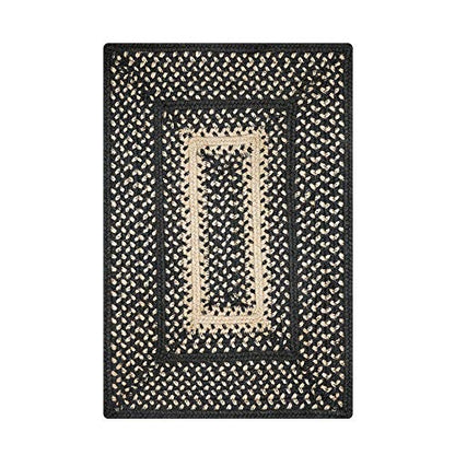 Homespice Manchester Jute Braided Placemats, Rect 13x19 Set of 6 | Black and Tan Protects Tabletop in Style, Rich Colors, Reversible, Durable and Easy to Clean - color: Manchester