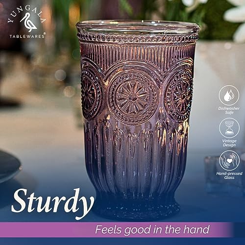 Purple Highball Glasses Set of 6 — 10 oz Tall Drinking Glasses - color: Purple, size: Tall