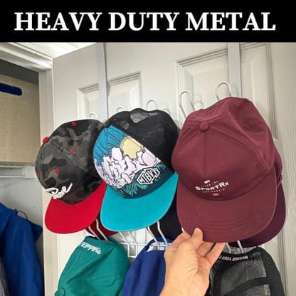 Evelots 5-Tier Over-the-Door Shoe & Hat Rack, Heavy-Duty Metal Organizer | Five-tier metal rack holds up to 12 pairs of shoes or 40 caps and accessories, maximizing extra storage behind a closet door. - size: 1 Pack, style: 5 Tier
