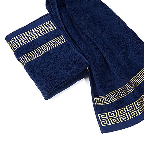 100% Cotton Highly Absorbent Embroidered Towels 3-Piece Towel Set Hotel Bath Towel, 1 Bath Towels, 2 Hand Towels Extra Thick Beach Bath Towels