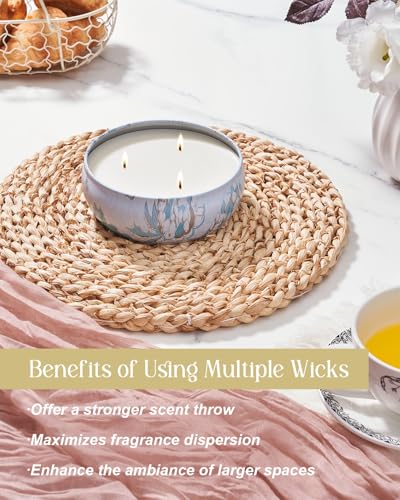 M&SENSE Ocean Waters Scented Soy Candles 12oz | Triple Wick, 40 Hour Long Burn, Non-Toxic,100% Natural Soy Wax, Stress Relaxing Aromatherapy Candle Gift for Women Men - color: Ocean Waters