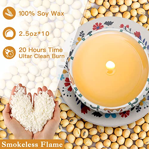 Scented Candles Gift Set, 10 Pack Soy Wax Aromatherapy Candles | 250-Hour Total Burn, Two Coasters Included, Home Fragrance, Relaxation & Self Care, Bath Yoga Use, Gift Set for Women - color: Scented Candles-10 Pack