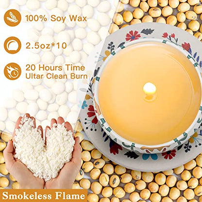 Scented Candles Gift Set, 10 Pack Soy Wax Aromatherapy Candles | 250-Hour Total Burn, Two Coasters Included, Home Fragrance, Relaxation & Self Care, Bath Yoga Use, Gift Set for Women - color: Scented Candles-10 Pack