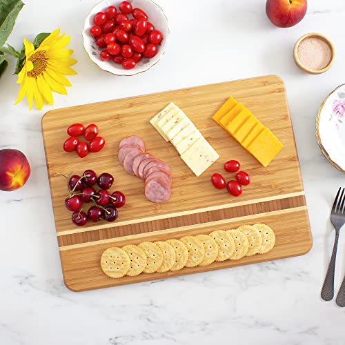 Totally Bamboo Martinique Bamboo Serving and Cutting Board, 15" x 11" - size: 15"L x 11"W