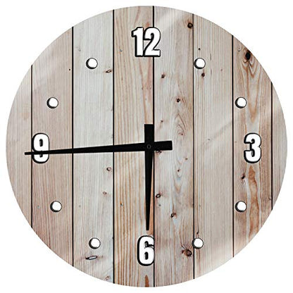 Rustic Tan Barnwood Farmhouse Décor Large Round Wood Wall Clock Decor 18 Inch Wall Art