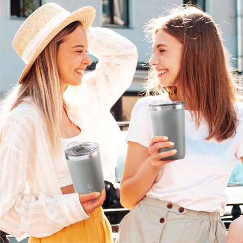 Ideus 20 oz Tumbler, Travel Coffee Mug with Splash Proof Sliding Lid, Double Wall Stainless Steel Vacuum Insulated Coffee Mug for Home and Office, Keep Beverages Hot or Cold, Gray - color: Gray