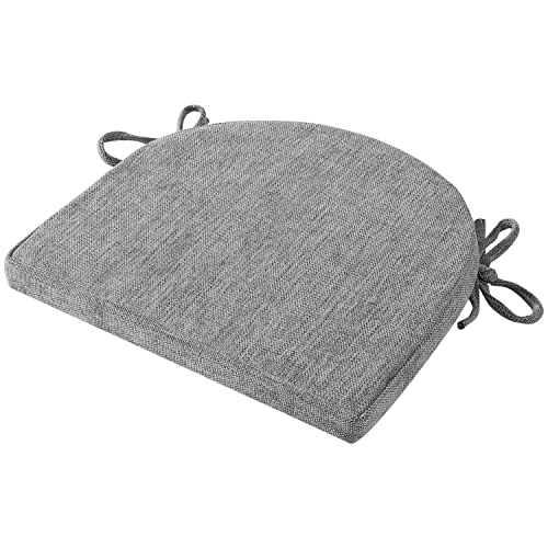 Sweet Home Collection Chair Cushions 100% High Density Memory Foam Pads U Shaped 17" x 16"Non Slip Skid Rubber Back Seat Cover,Gray (Pack of 3, 12 Count Total) - color: Gray, size: 12 Count (Pack of 1)