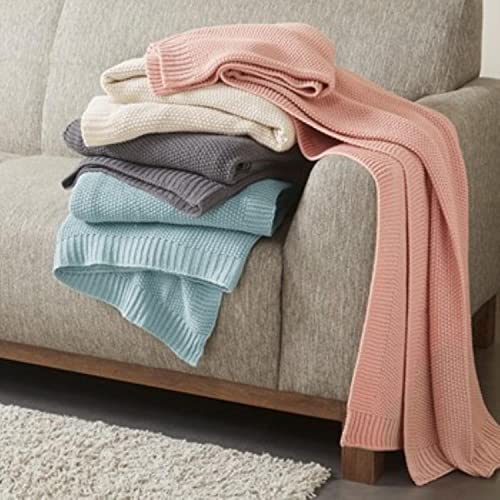 INK+IVY Bree Knit Throw Blanket for Bed, Sofa, and Couch, Lightweight, Breathable, Soft & Cozy Summer Blanket, Throw (50 in x 60 in), Charcoal - color: Charcoal, size: Throw (50 in x 60 in)