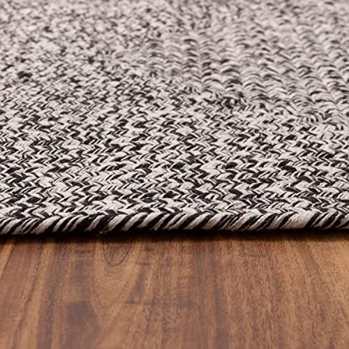 Super Area Rugs Farmhouse Braided Rug Cotton Kitchen Reversible Carpet, Black & White, 2' X 3' Rectangle - color: Black & White, size: 2' x 3' (Rectangular)