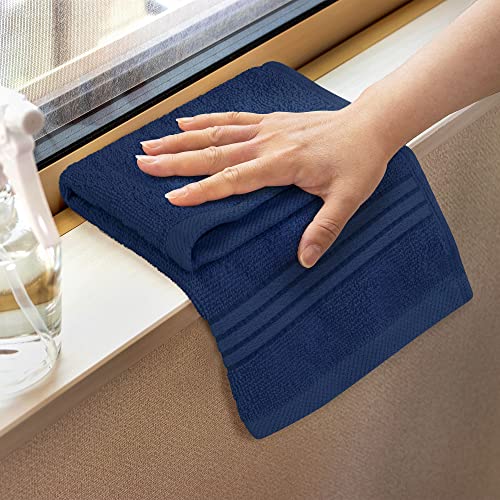 Utopia Towels 12 Pack Premium Wash Cloths, 12x12 in, 100% Cotton, Navy | Highly Absorbent Soft Feel Lightweight Washcloths - Premium Ring Spun Cotton, Ideal for Bathroom, Spa, Gym & Face - color: Navy