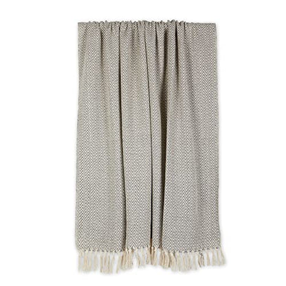DII Chevron Throw Collection Handloomed Cotton, 50x60, Gray - color: Gray, size: 50x60"