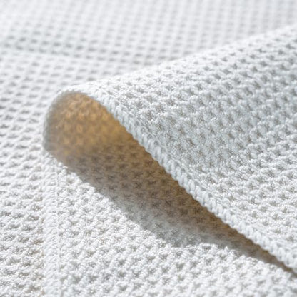 POLYTE 340 GSM Microfiber Waffle Kitchen Dish Tea Towel, 16x28 in, 12 Pack | Lint Free, Quick Dry - color: Off White, size: 16x28 in
