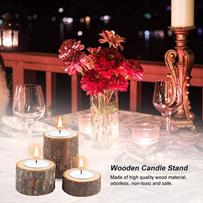 Yikko Tea Light Candle Holders, Personalized Wooden Votive Tealight Holders for Wedding Centerpieces for Table, Valentine's Day |Christmas Party |Home Decoration (Set of 12 (0.98", 1.65", 2.75")) - size: Set of 12 (0.98", 1.65", 2.75")