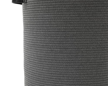 16"x20" Extra Large Cotton Rope Basket with Zipper Lid, Woven Laundry Hamper and Blanket Storage Basket, Round Clothes Bin for Living Room Bedroom, Dark Grey - color: All Dark Grey