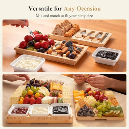 Extra Large Charcuterie Boards Gift Set and Double-Drawer Charcuterie Board Set
