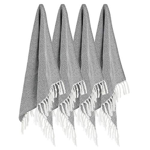 100% Cotton Hand Face Head Guest Gym Towel Set Washcloth Kitchen Tea Towel Dish Cloth Set of 4 Black - color: Black