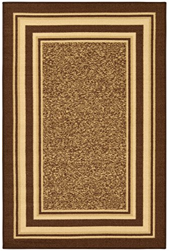 Ottomanson 7'10" x 9'10" Rugs for Living Room Border Area Rug for Bedroom - Non Slip Durable Large Floor Carpet for High Traffic Areas - Indoor Rug for Dining Room Kitchen Kids Playroom, Brown - color: Border Brown, size: 7'10" x 9'10" (Area Rug)