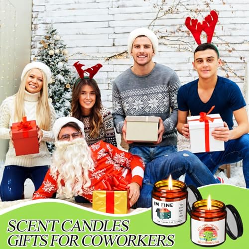 4 Pcs Funny Scented Candles for Women Men Dumpster Fire Desk Accessories Funny 3.5 oz 4 Fragrances Candles Gifts for Coworkers Friends Birthday Christmas Party Favors Employee Appreciation Gifts