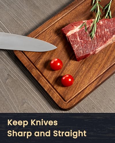 Walnut Wood Cutting Board with Juice Groove for Kitchen Countertop, Tick American Black-Walnut Wooden Chopping Board Charcuterie Board Butcher Block for Meat Vegetables, 12x8 inch - size: 12"L x 8"W