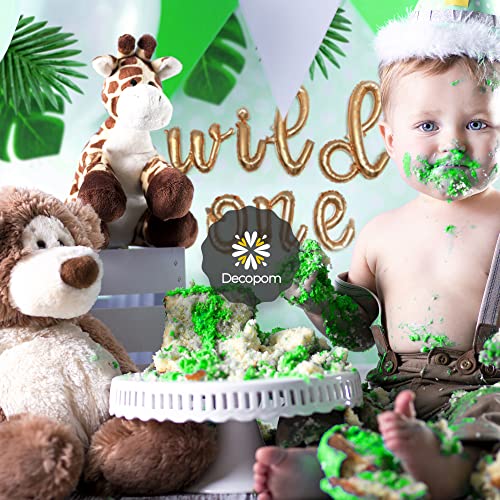 108 Pack Palm Leaves Artificial Tropical Monstera - 6 Kinds Large Small Green Fake Palm Leaf with Stems for Safari Jungle Hawaiian Luau Party Table Decoration Wedding Birthday Theme Party Decorations - style: 108 Pack