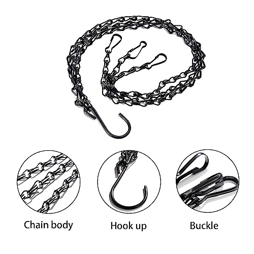 PCTC 3 Pack 18 inch Hanging Basket Chain,Hanging Plant Holder | Flower Pot Basket Chains 3 Point Replacement Chain Hangers with S Hooks for Planters, Bird Feeders, Lanterns & Garden - size: 18 inch