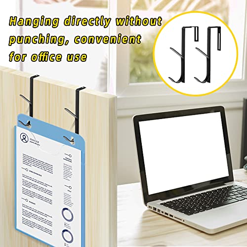 2Pcs Adjustable Metal Double Coat Hooks, Fits 1.35-3.5 Inch Cubicle Panels | Adjustable Width for Most Partition Panels, Double-Hook for Easy Hanging, High Load-Bearing Capacity, Sturdy Metal Material - color: 4pcs