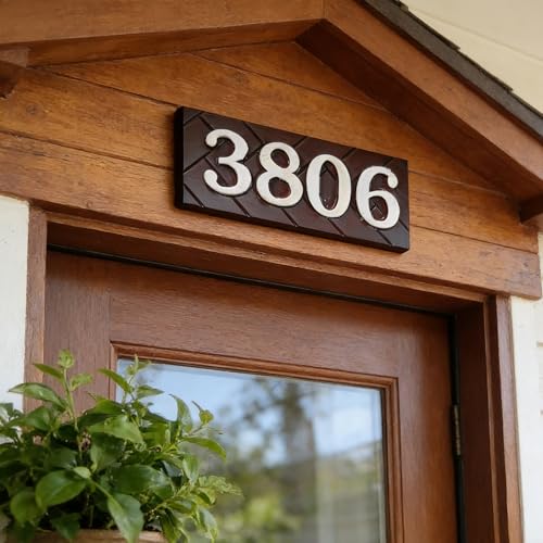 Personalized Vertical Address Plate,House Number Sign,House Numbers Sign for Outside,Custom Wood Address Numbers for House Modern House Numbers,Street Name Address Sign,Great Housewarming Gifts Idea (vertical address signs) - color: vertical address signs