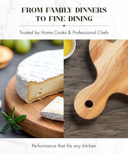 Labell Canadian Maple Wood Cutting Board with Handle, 7 x 10 x 0.75 in | Multi-Purpose Charcuterie Board, Flat Paddle, for Meat, Cheese, Veggies, Serving - size: Medium (7" x 10")