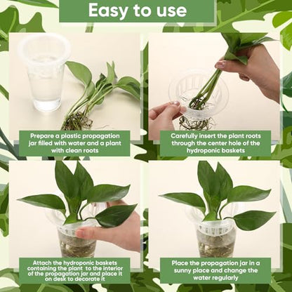 35 Pcs Plastic Plant Propagation Station Desktop Terrariums Plant Tabletop Vase with Hydroponic Baskets for Indoor Home Office Desktop Decor (4.25'',4.57'',5.47'') - size: 4.25'', 4.57'', 5.47''
