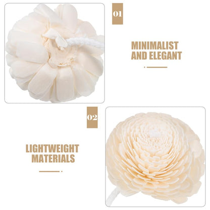 2Pcs Flower Essential Oil Diffuser with Bendable Cotton Rope for Home, Office and Car - Faux Flower Head Fragrance Diffuser Decorative Blossom for Home Office