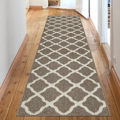 SHACOS Runner Rug 2x8 ft Washable Entryway Runner Rugs Non Slip Rubber Backing Hallway Rug Runner Stain Resistant Kitchen Carpet Runners, Brown - color: Brown, size: 2' x 8'