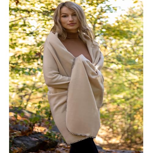 50x60 Throw Blankets, Ultra Soft Hypoallergenic Fleece Fall Throw Blanket for Livingroom, Couch, Chair, Bed, Beige Khaki - color: Sandy Khaki