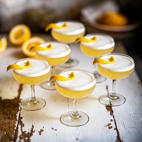 Small Martini Glasses - Coupe Glasses Set of 6 - Clear 5 Ounce Stemmed Cocktail Glasses for Martini, Vodka